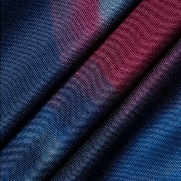 075. Micas Blue Tie Dye Backless Slit Slip Midi Dress M - Picture 3 of 5